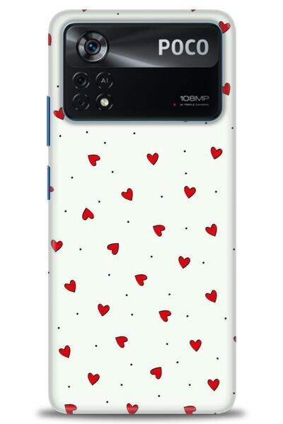 MRCİLETİSİM Xiaomi Poco X4 Pro 5G Kılıf HD Baskılı Kılıf - Mini Mini Kalpler