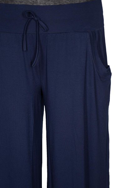 Barem Navy Blue Viscose Combed Cotton Women's Sports Trousers - Pocket Skirt
