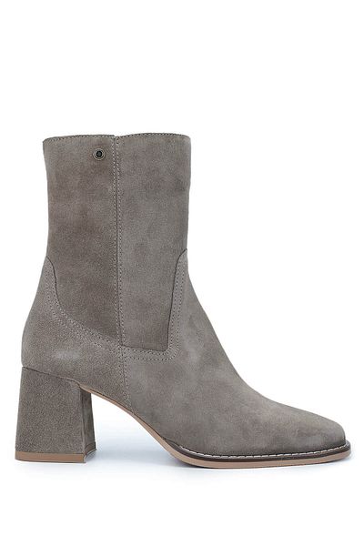 Tamer Tanca Women's Genuine Leather Mink Suede Heeled Boots