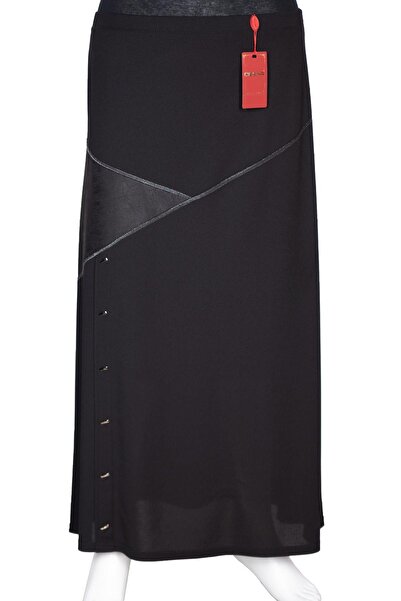 Hermevsim Hesna Femei - Fusta Neagră Kombinli Rabia Scuba