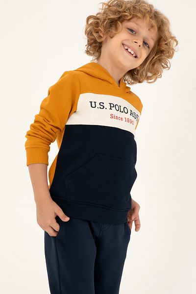 U.S. Polo Assn. Boy's Mustard Hooded Sweatshirt 50293616 -Vr072