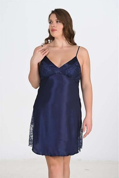 civetta Large Size Navy Blue Nightgown 2111