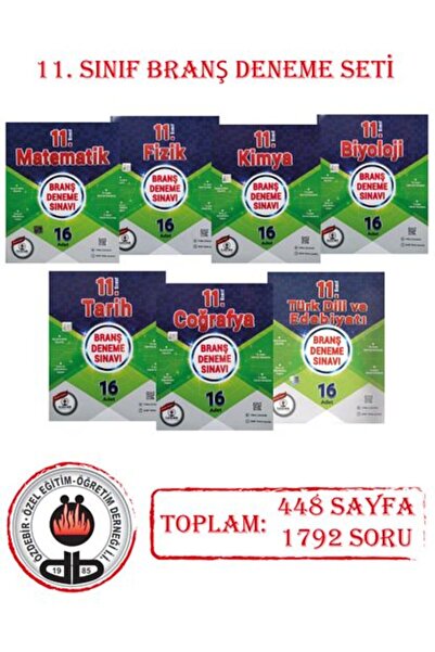 ÖZDEBİR YAYINEVİ 11.Sınıf Branş Deneme Seti Güncel Baskı 1792 Soru