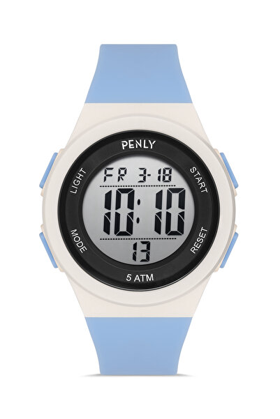 Penly Dijital Saat Mavi Renk 348-4 Serisi 5 Atm Su Geçmez + Kronometreli Alar...