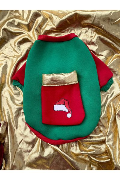 PetiliDünya Christmas Outfit with Pouch - for New Year's Cat and Dogs