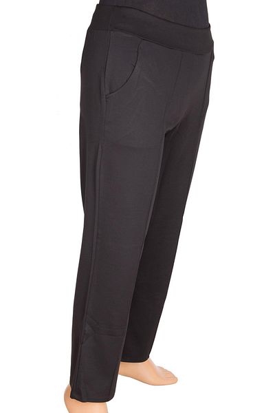 Barem Women's Grass Stitched Steel Interlock Black Trousers