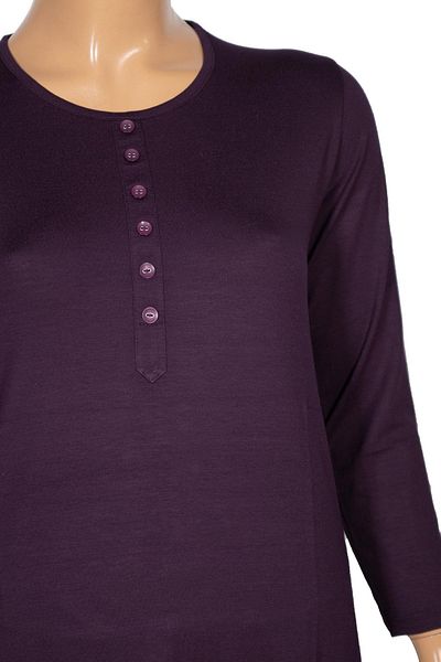 Pıtırcık Cimariva Women's Fresh Basic Placket Ornamental Buttoned Purple Tunic