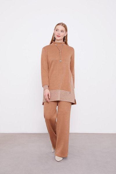 Levidor Camel Silvery Corded Trousers Set