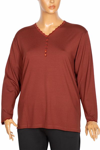 Pıtırcık Γυναικεία μπλούζα Cimariva Sıla Plus Size V λαιμόκοψη με δαντέλα