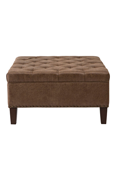 DeccoStil Cozy Coffee Nubuk Puf ve Orta Sehpa 80x80 cm