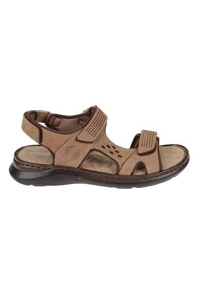 Forelli Sandale pentru bărbați confortabile cu velcro din piele naturală pentru-40526 nisip nubuc