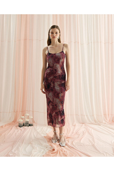 TUBİA Φόρεμα από τούλι με λουράκι με ροζ φόδρα