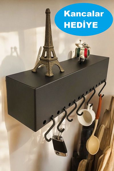 PEKA Adhesive Wall Mounted Spice Rack with Hooks – Practical and Fashionable Organizing Solution for Kitchens