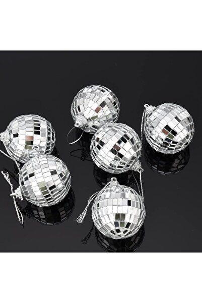 kidspartim 6 см Срібна диско-куля - набір з 6 дзеркальних куль