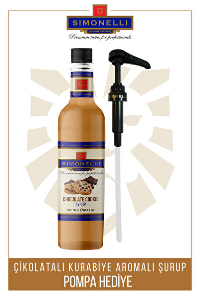 Simonelli Kahve Ve Kokteyl Şurubu Çikolatalı Kurabiye Aromalı 700 ml Pompa Hediyeli