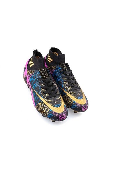 AKNButik Air Laliga Crampon with Socks - Turquoise/Purple/Patterned
