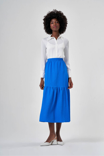 Mizalle Jakar Dokulu Mavi Etek