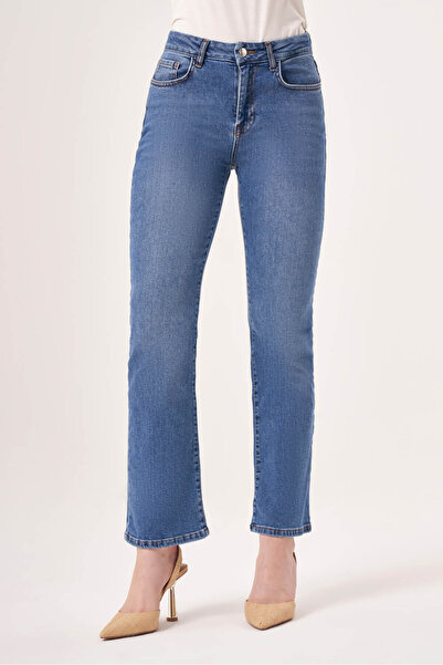 Mizalle 23408 İndigo Denim Pantolon