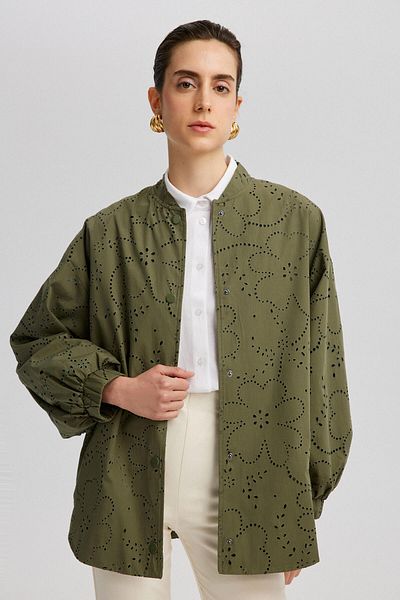 Touché Privé Bomberjacke mit Muschel-Stickerei