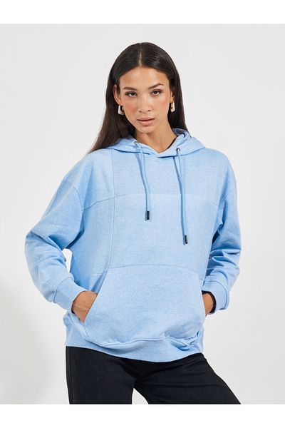 Styli Regular Fit Regular Length Panelled Overlock Hoodie