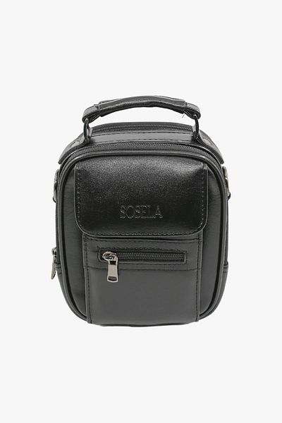 SOSELA 45-3018 حقيبة يد رجالية سوداء صغيرة