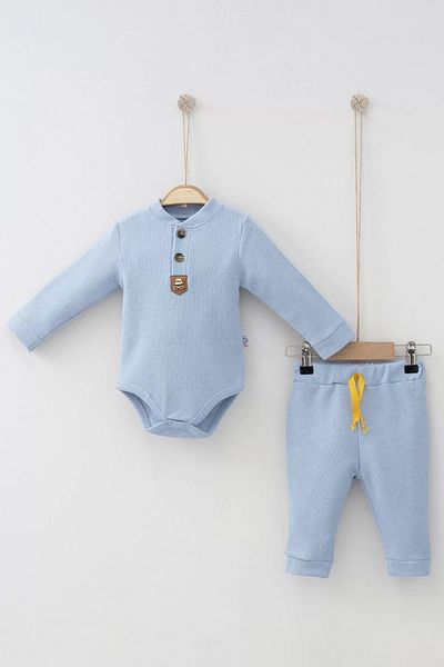 Eng New Waffle Buttoned 2-Piece Seasonal Set
