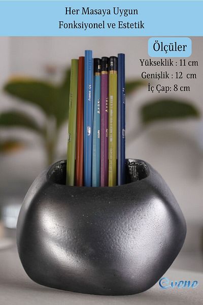 Evene Silver Antique Colored Pen Holder Organizer - Desk Pen Holder Model 22