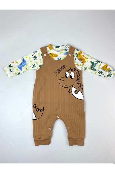 bebekyol Dinozor Baskılı Erkek Bebek Tulum