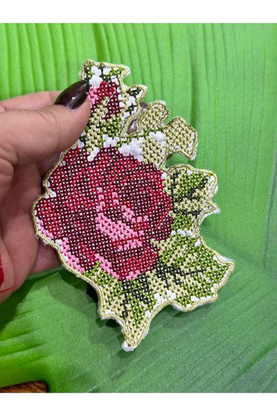 Gönülden Tasarım 13X9 CM APPLICATIE DE ARMĂ FLORE DE TRICOTĂȚI ALEATE CU FIER DE FIERDĂ
