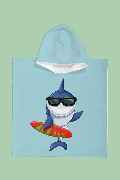 Evdek Πετσέτα παραλίας Shark Kids Poncho