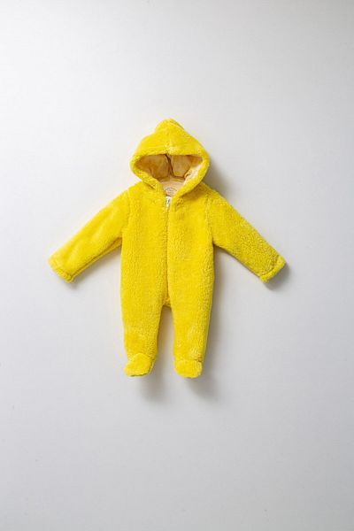 Tongs Baby Salopeta plusata de iarna pentru bebelusi, Tongs Baby, captusita cu fermoar, galben