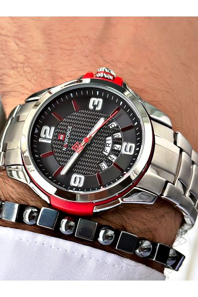 Naviforce Men's Wristwatch and Bracelet with Gift - Calendar