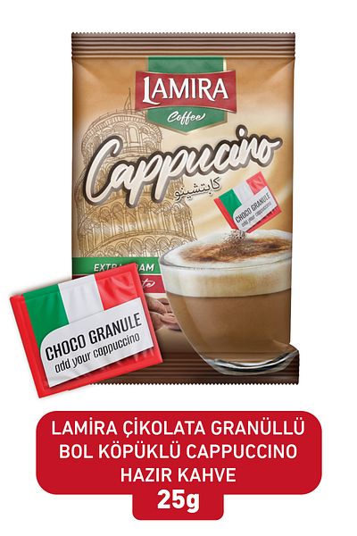 LAMİRA Lamira Granulated 25g, 20 Pieces Cappuccino Instant Coffee Bag