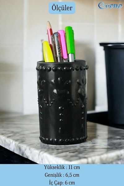 Evene Pen Holder Black Color Desk Pen Holder Organizer Pen Holder Model 10