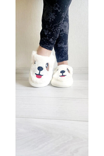 Akınal Bella Sevimli Köpekli Peluş Kaydırmaz Taban Ev Terliği Panduf 1 Numara...