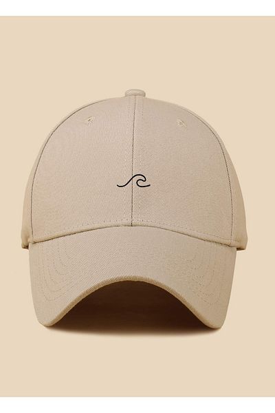 caxis Wave Figured Printed Dark Beige Unisex Classic Cap Model Adjustable Velcro Hat