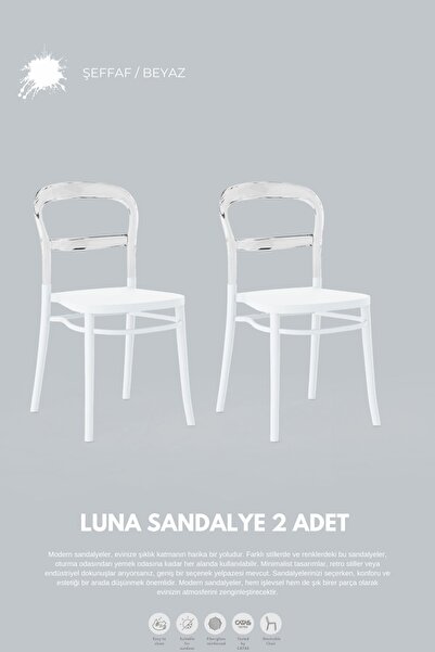 Daim Plastik LUNA  LÜX CAFE &  RESTAURANT  SANDALYESİ 2'li Set