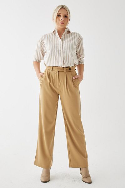 Fashion Friends Pantaloni cu picioare late Bej