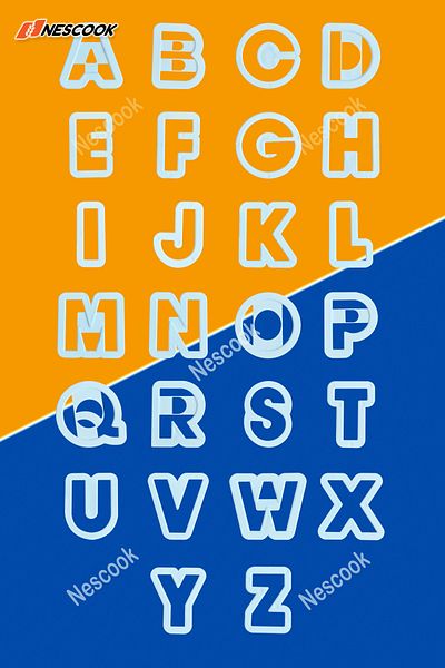 nescook 4cm Letter Cookie Mold Shaper Cookie Cutter Set Sugar Plasticine Mold / 26 Letters