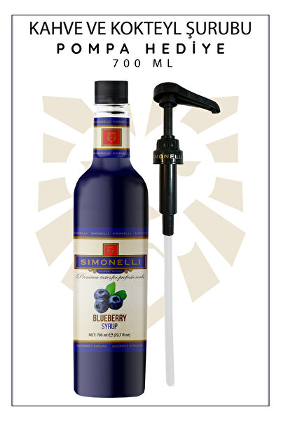 Simonelli Kahve Ve Kokteyl Şurubu Yaban Mersini Aromalı 700 ml Pompa Hediyeli