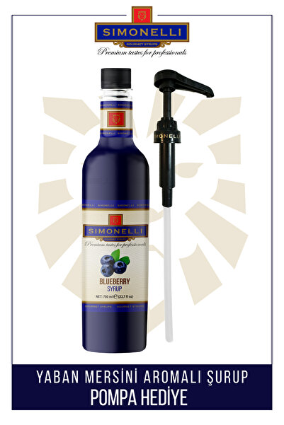 Simonelli Kahve Ve Kokteyl Şurubu Yaban Mersini Aromalı 700 ml Pompa Hediyeli