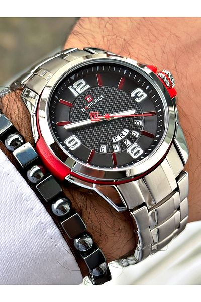 Naviforce Men's Wristwatch and Bracelet with Gift - Calendar