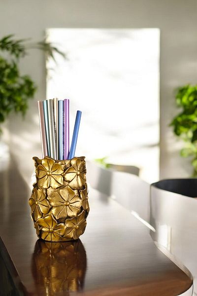 Evene Gold Antique Colored Pen Holder Organizer - Desk Pen Holder Model 16