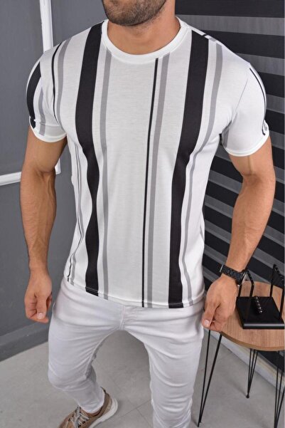 MCZ GİYİM Tricou pentru bărbați slim-fit cu guler rotund