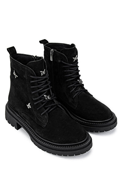 Tamer Tanca Kadın Hakiki Deri Siyah Süet Casual Bot