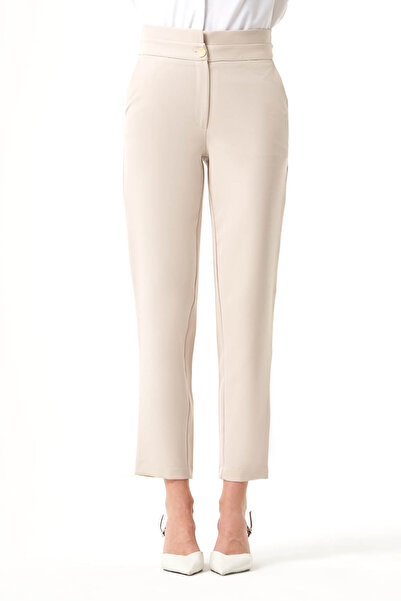 Mizalle Kat Kemerli Bej Pantolon