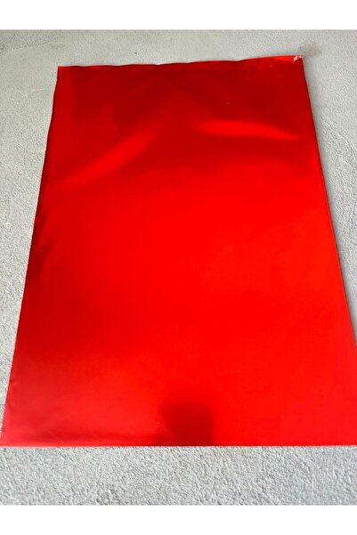 mey OFFICIAL Kırmızı Lüx Metalize Hediye Paketi 30x45cm 10 Adet Ve 10 Adet 5cmlik Papatya Stickers