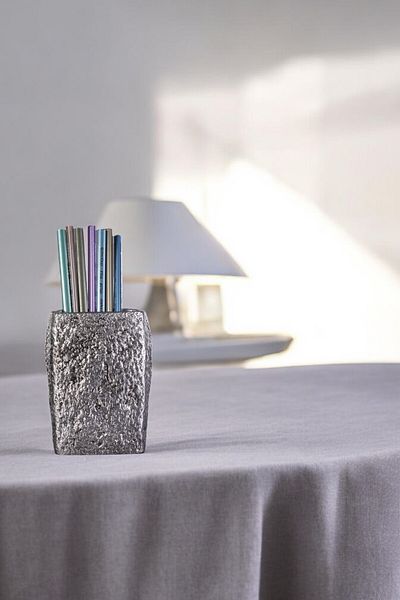 Evene 7 Model Pen Holder Organizer - Desk Pen Holder, Silver Antique Color