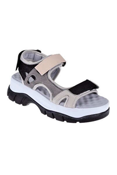 pullman Sms Cırtlı Comfort Kadın Sandalet SMS-4740 SİYAH MULTİ