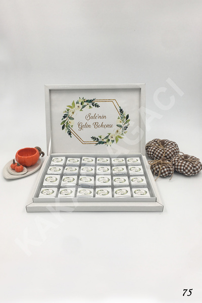 KAKAO AĞACI 70 Adet Karton Kutuda Gelin Bohça Çikolatası